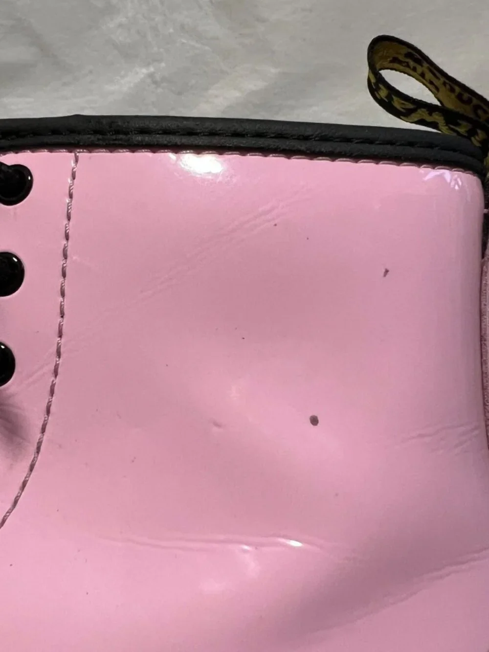 Dr Martens Boots 1460 J pastel pink patent leather youth size 5 combat zip up
